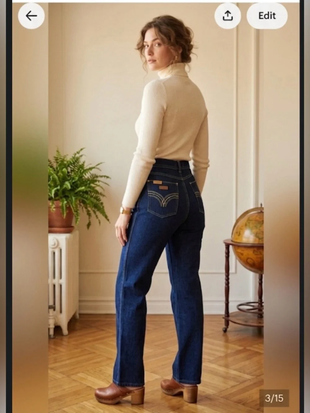 Vintage Givenchy 70's style straight leg high rise jeans. Size 28. - Picture 3 of 17